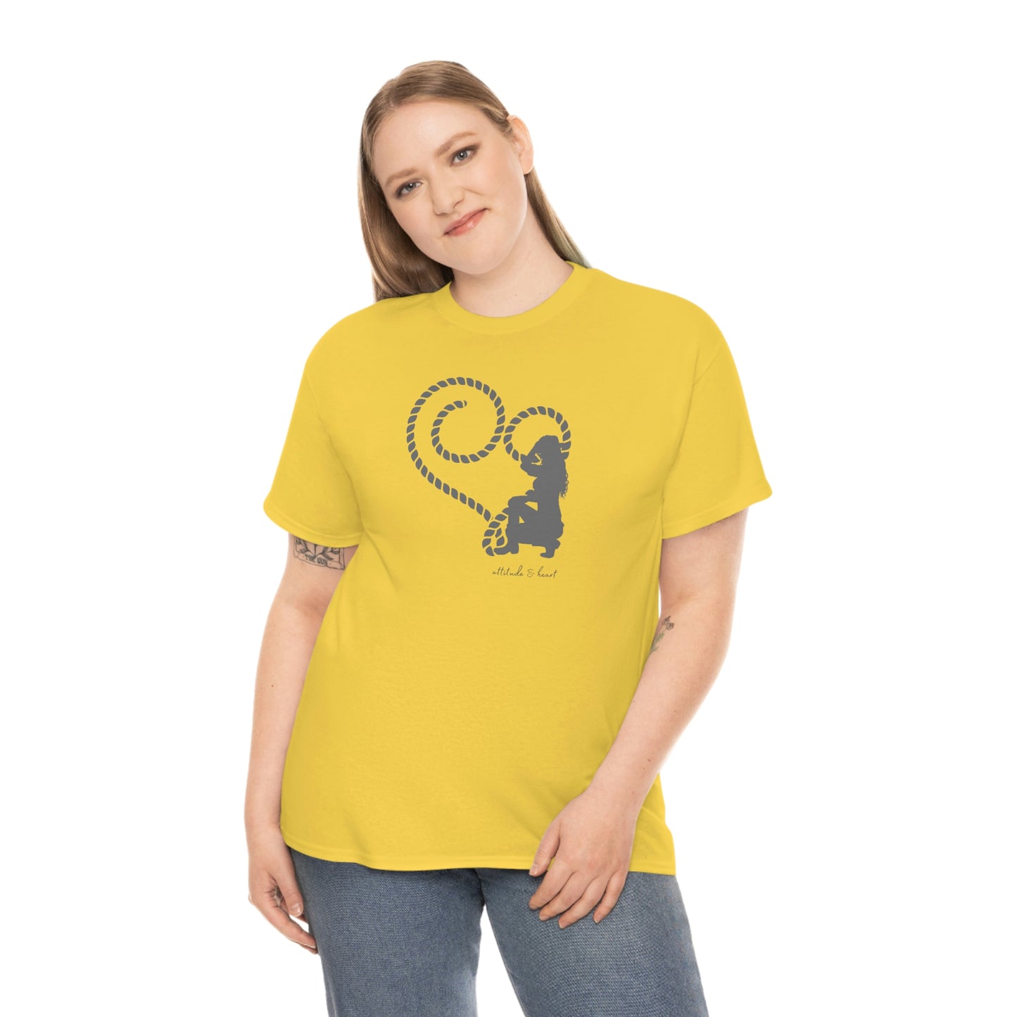 "Attitude & Heart" Unisex Heavy Cotton Tee