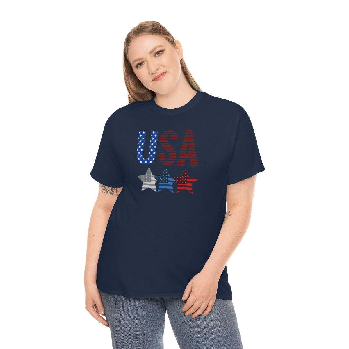 "USA Triple Stars" Unisex Heavy Cotton Tee