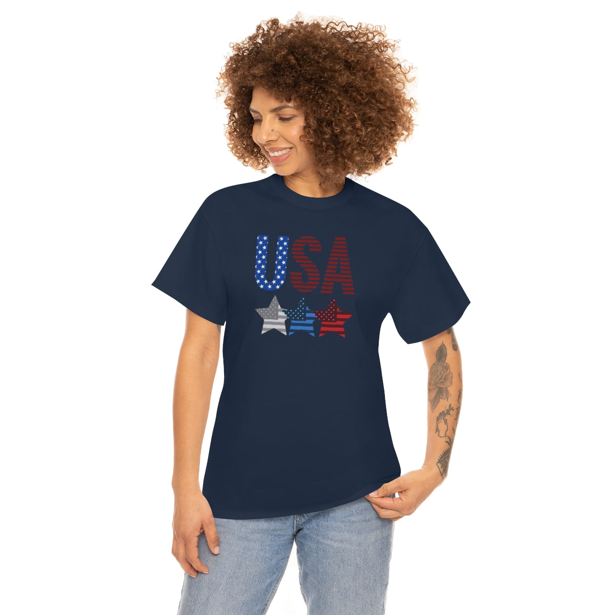 "USA Triple Stars" Unisex Heavy Cotton Tee