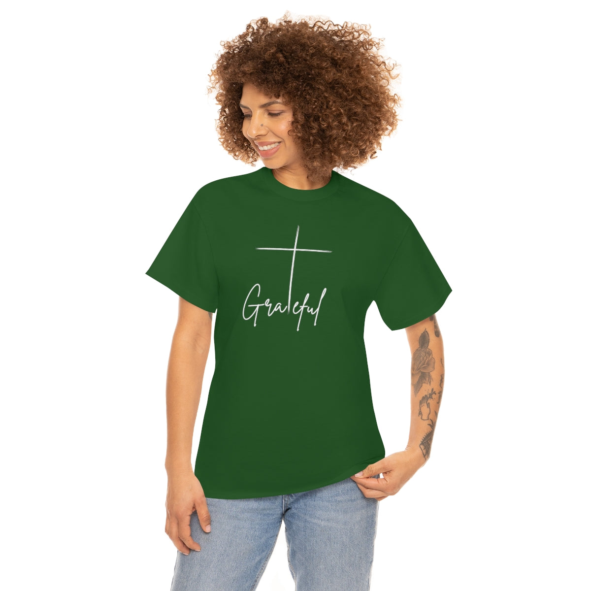 "Grateful Cross" Unisex Heavy Cotton Tee