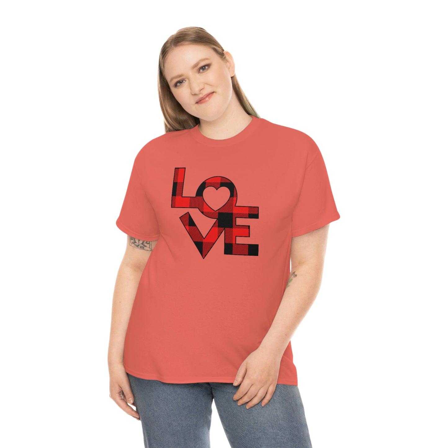 "Plaid LOVE" Unisex Heavy Cotton Tee