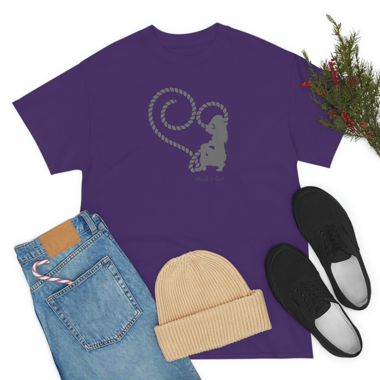 "Attitude & Heart" Unisex Heavy Cotton Tee