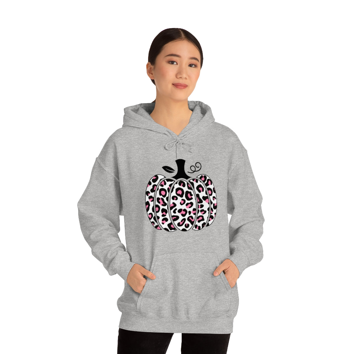 "Pink Leopard Pumpkin" Unisex Heavy Blend™ Hooded Sweatshirt
