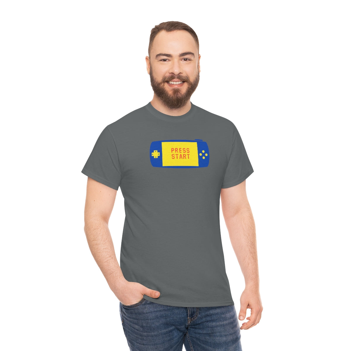 "Press Start" Unisex Heavy Cotton Tee