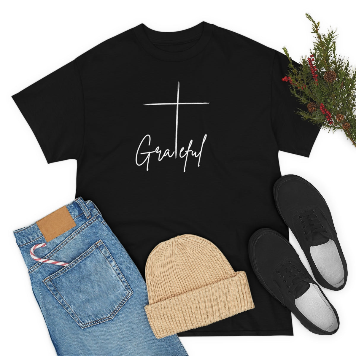 "Grateful Cross" Unisex Heavy Cotton Tee