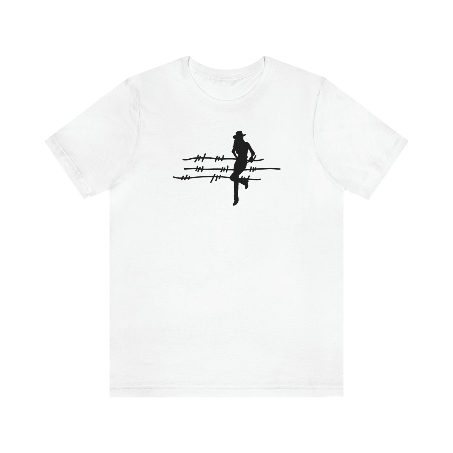 "On The Fence (black image) Unisex Jersey Short Sleeve Tee