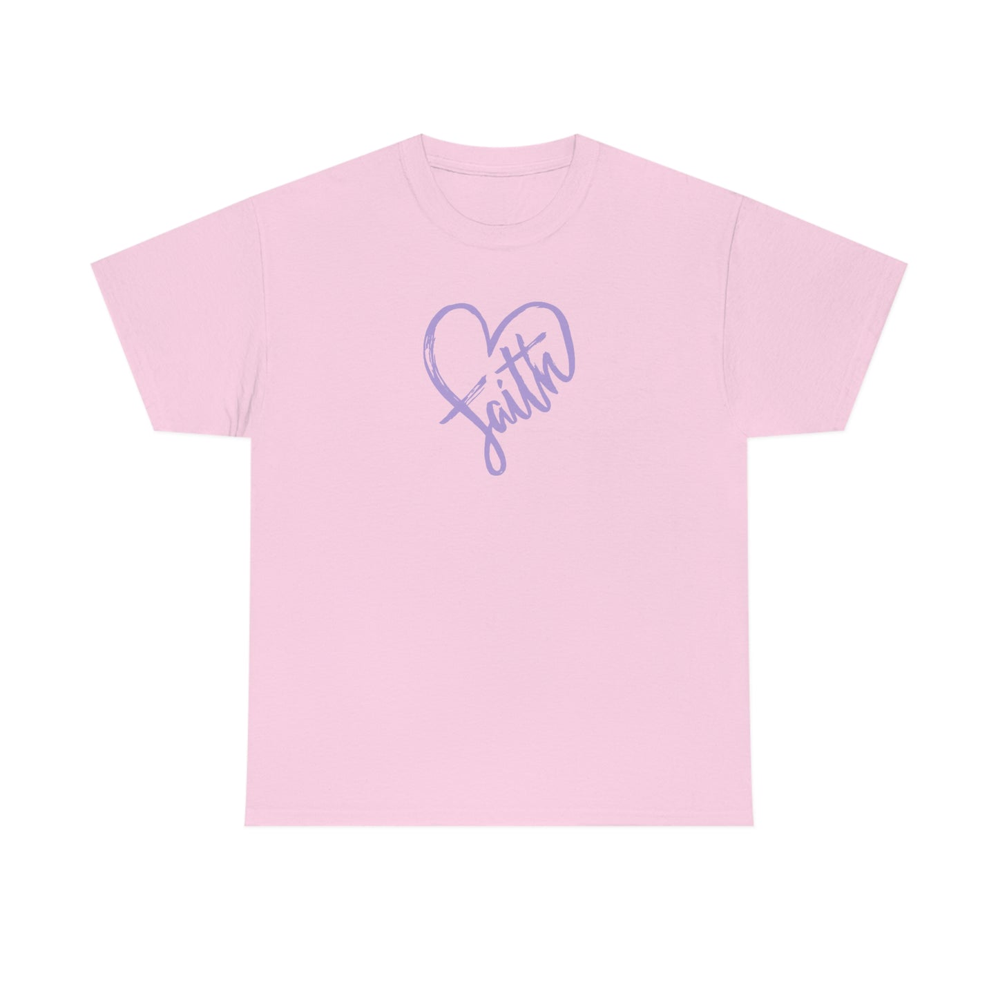"Purple Faith Heart" Unisex Heavy Cotton Tee