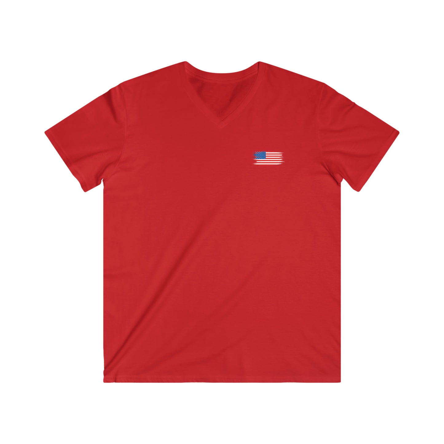 "American Flag" (front/back design) Men's Fitted V-Neck Short Sleeve Tee