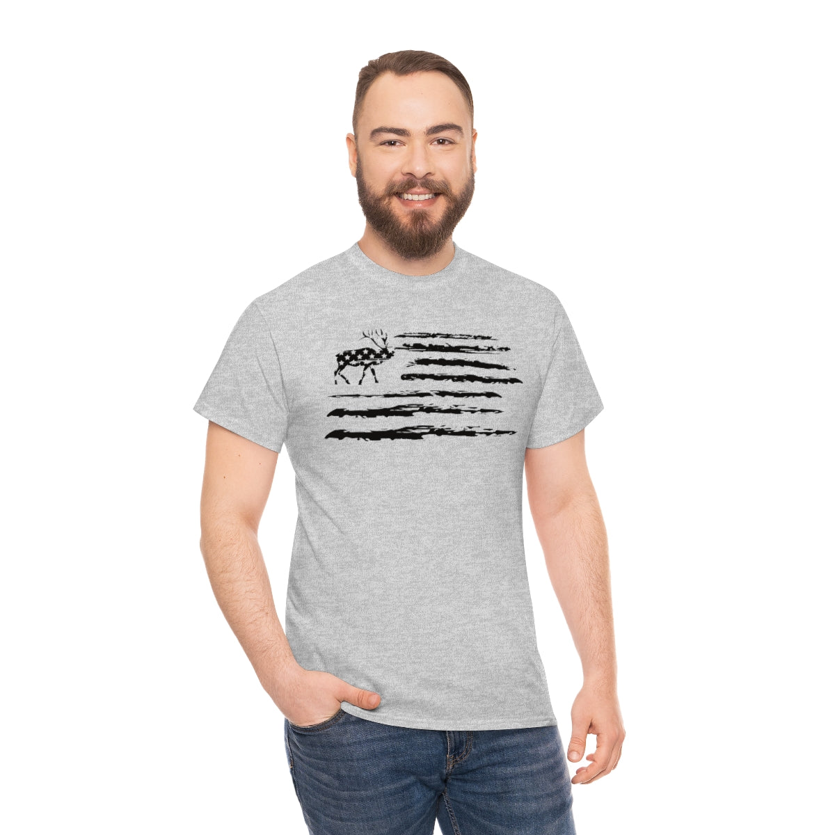 "Black Deer Flag" Unisex Heavy Cotton Tee