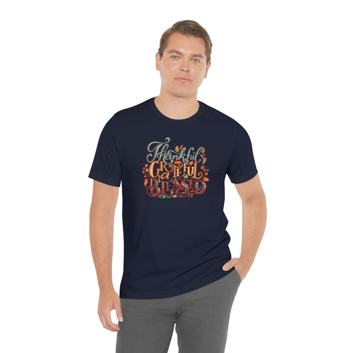 Thankful Grateful Blessed Unisex Jersey Short Sleeve Tee