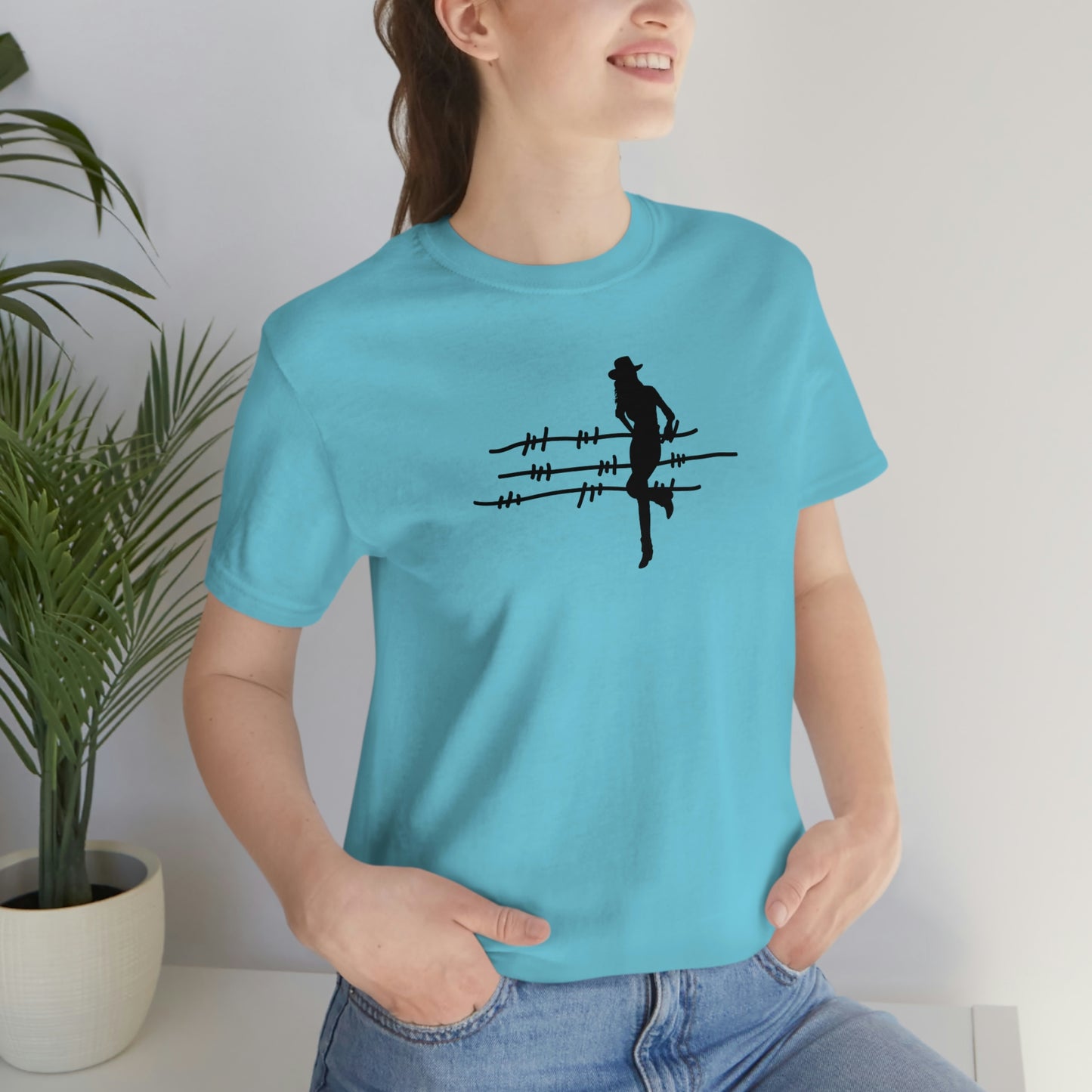 "On The Fence (black image) Unisex Jersey Short Sleeve Tee
