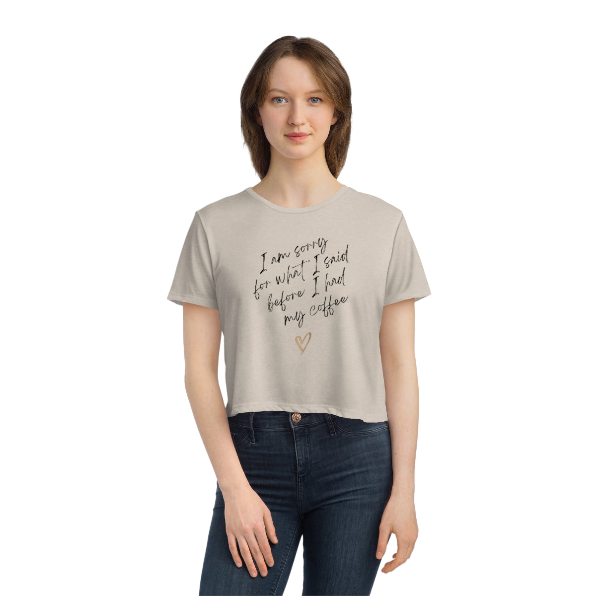 "Sorry For What I Said" Women's Flowy Cropped Tee