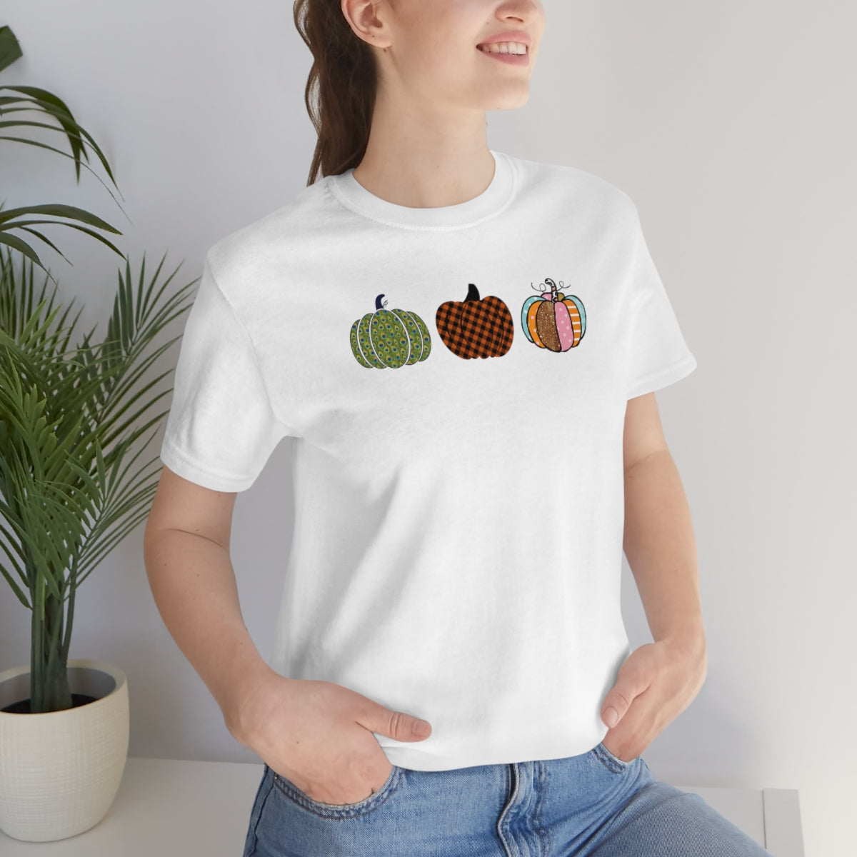 "Triple Pumpkins" Unisex Jersey Short Sleeve Tee