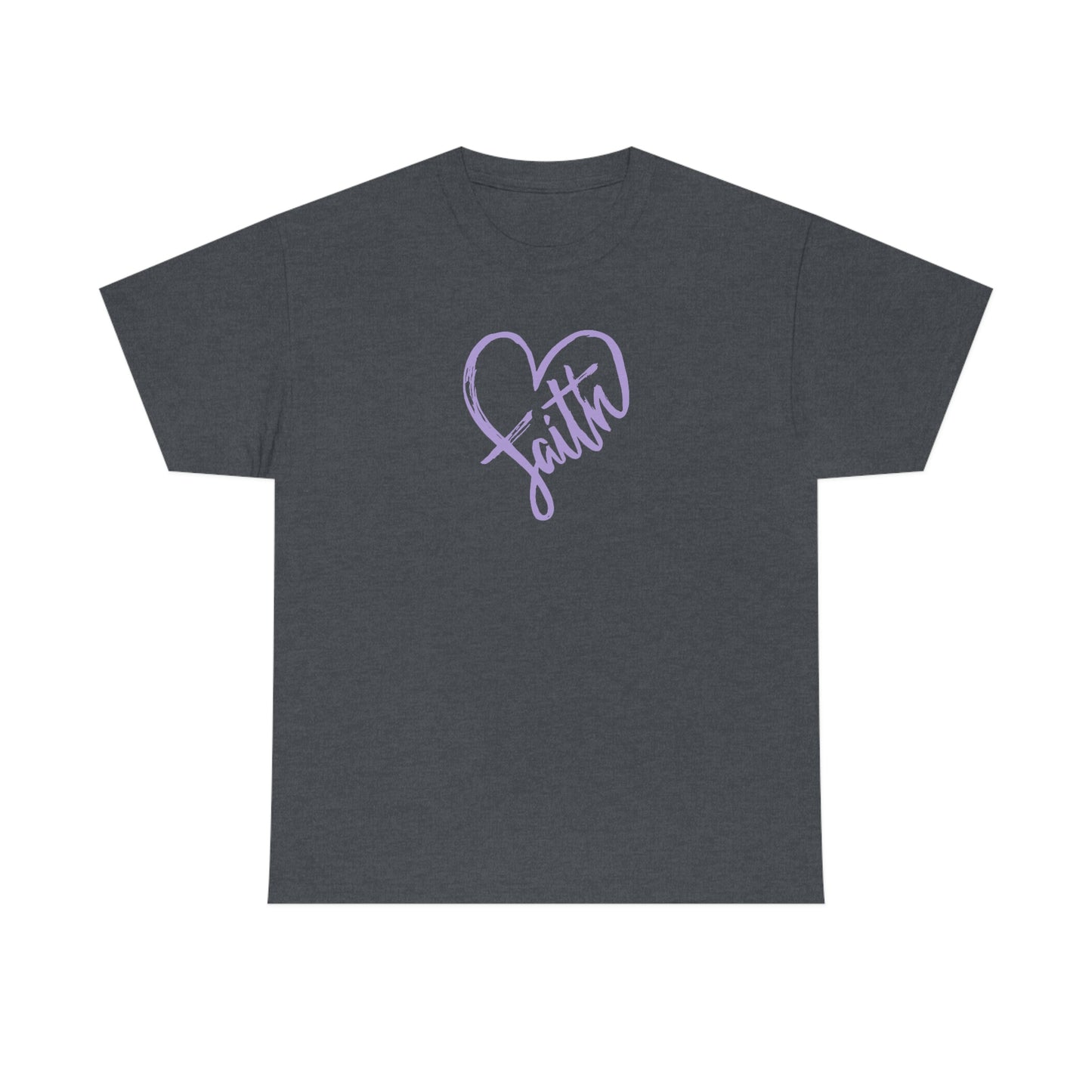 "Purple Faith Heart" Unisex Heavy Cotton Tee