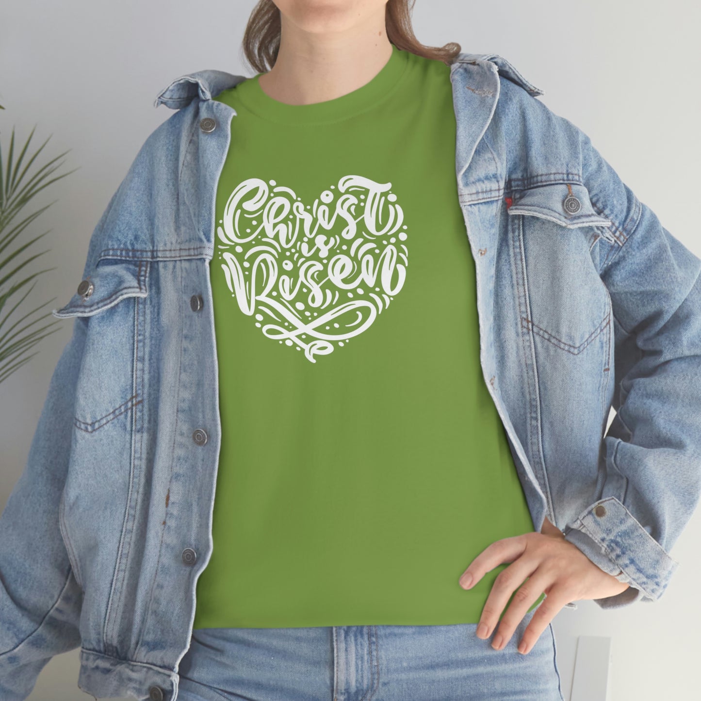 "Christ is Risen Heart" Unisex Heavy Cotton Tee
