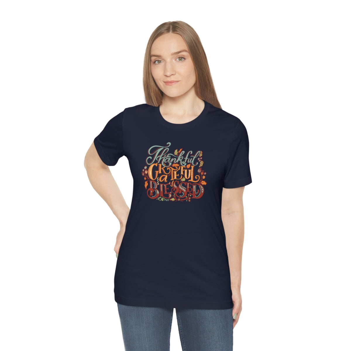 Thankful Grateful Blessed Unisex Jersey Short Sleeve Tee