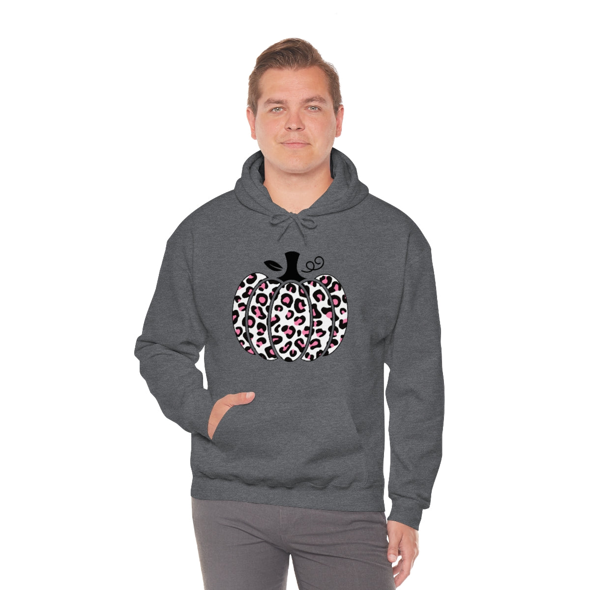 "Pink Leopard Pumpkin" Unisex Heavy Blend™ Hooded Sweatshirt
