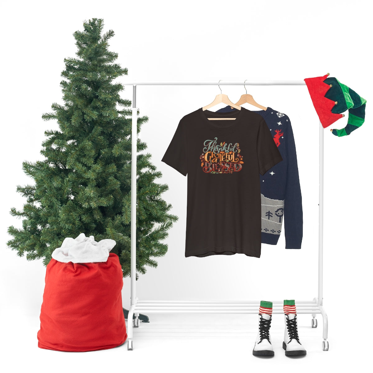 Thankful Grateful Blessed Unisex Jersey Short Sleeve Tee