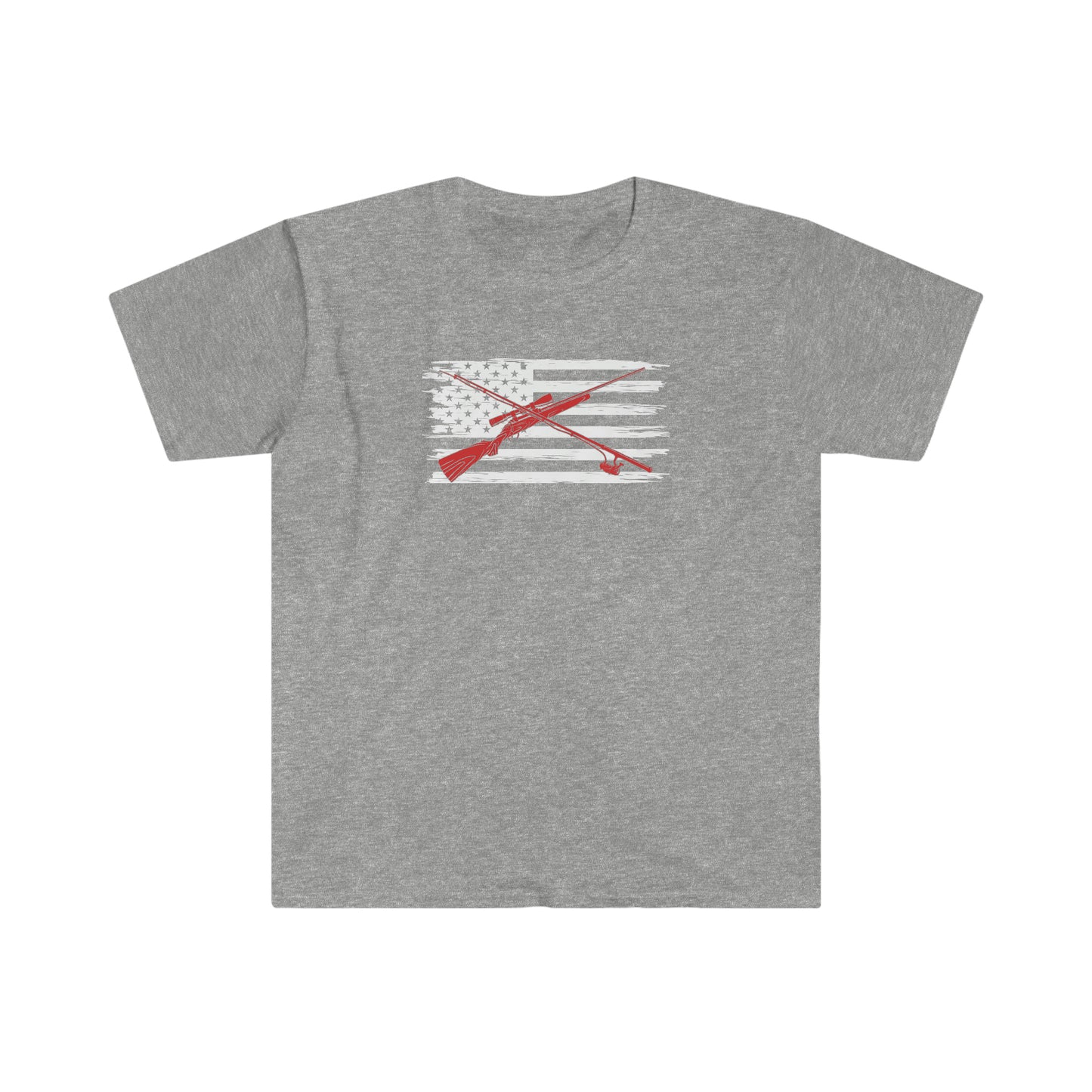 "Hunting & Fishing Flag" Unisex Softstyle T-Shirt
