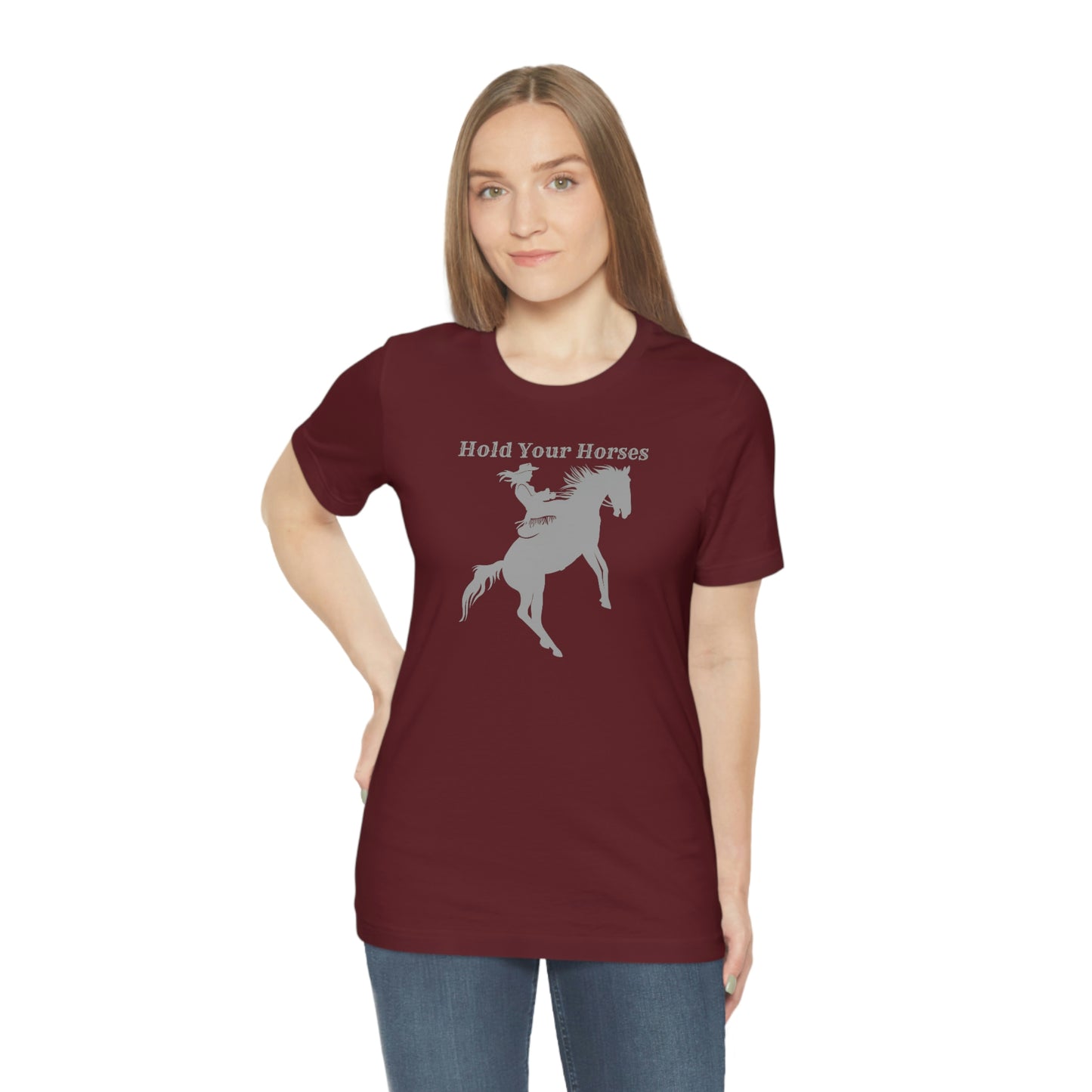 "Hold Your Horses" Unisex Jersey Short Sleeve Tee