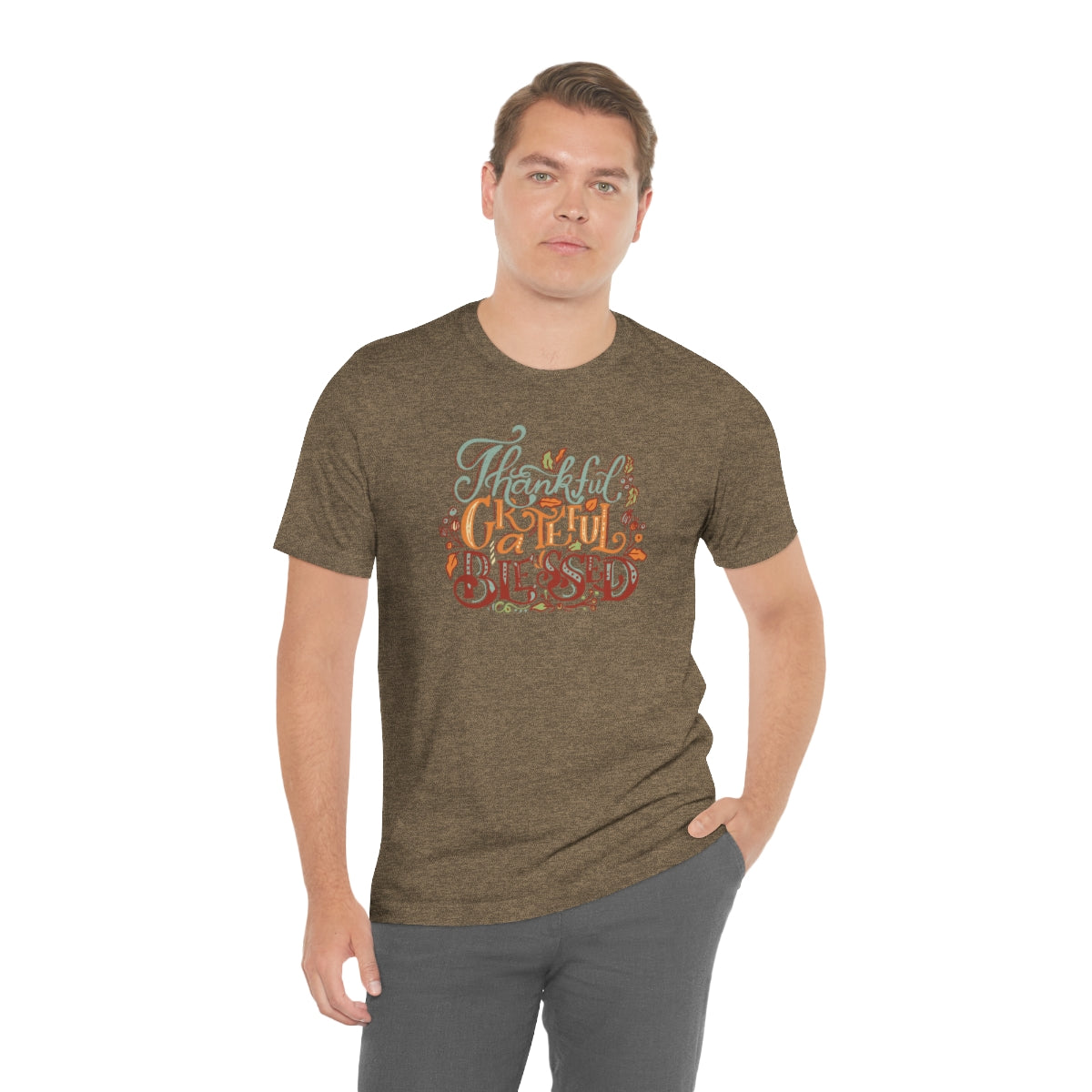Thankful Grateful Blessed Unisex Jersey Short Sleeve Tee