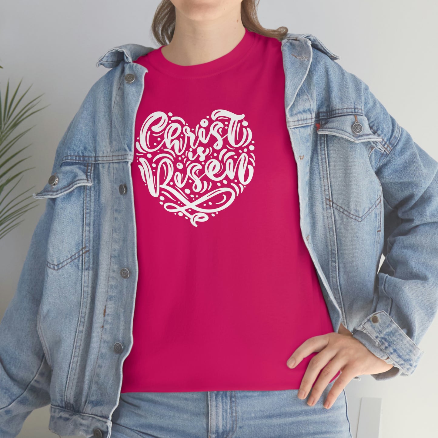 "Christ is Risen Heart" Unisex Heavy Cotton Tee