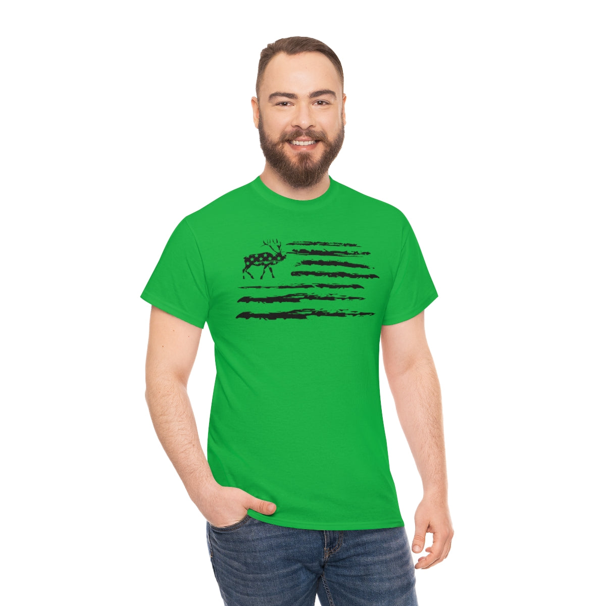 "Black Deer Flag" Unisex Heavy Cotton Tee