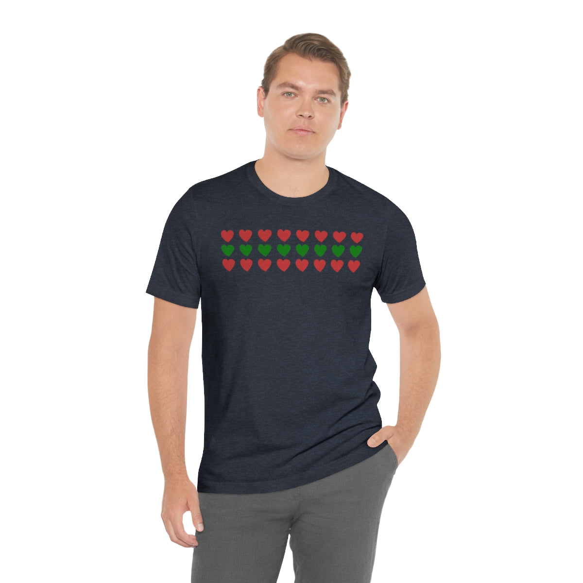 "Christmas Hearts" Unisex Jersey Short Sleeve Tee
