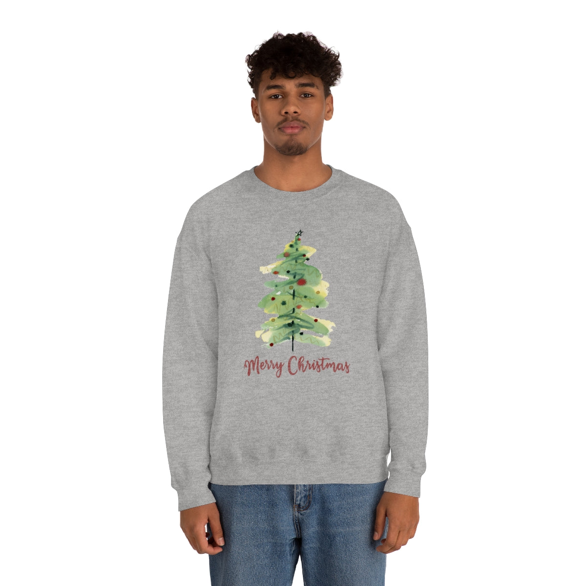 "Merry Christmas Tree" Unisex Heavy Blend™ Crewneck Sweatshirt