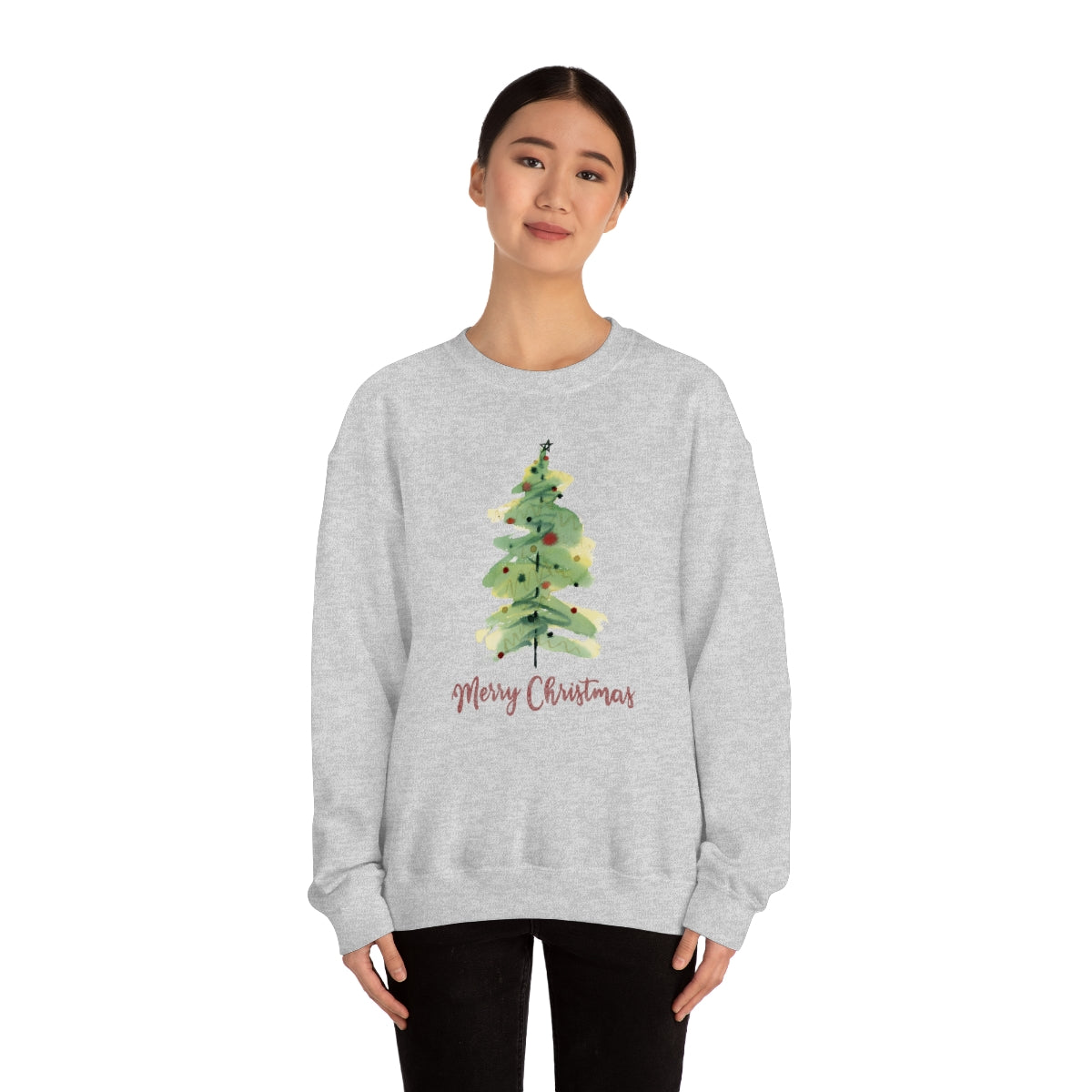 "Merry Christmas Tree" Unisex Heavy Blend™ Crewneck Sweatshirt