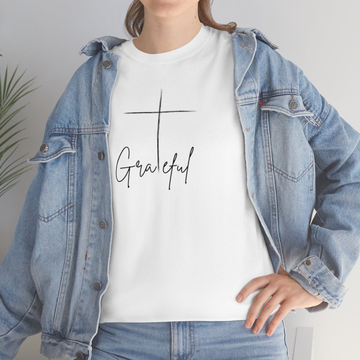 "Grateful Cross" Unisex Heavy Cotton Tee