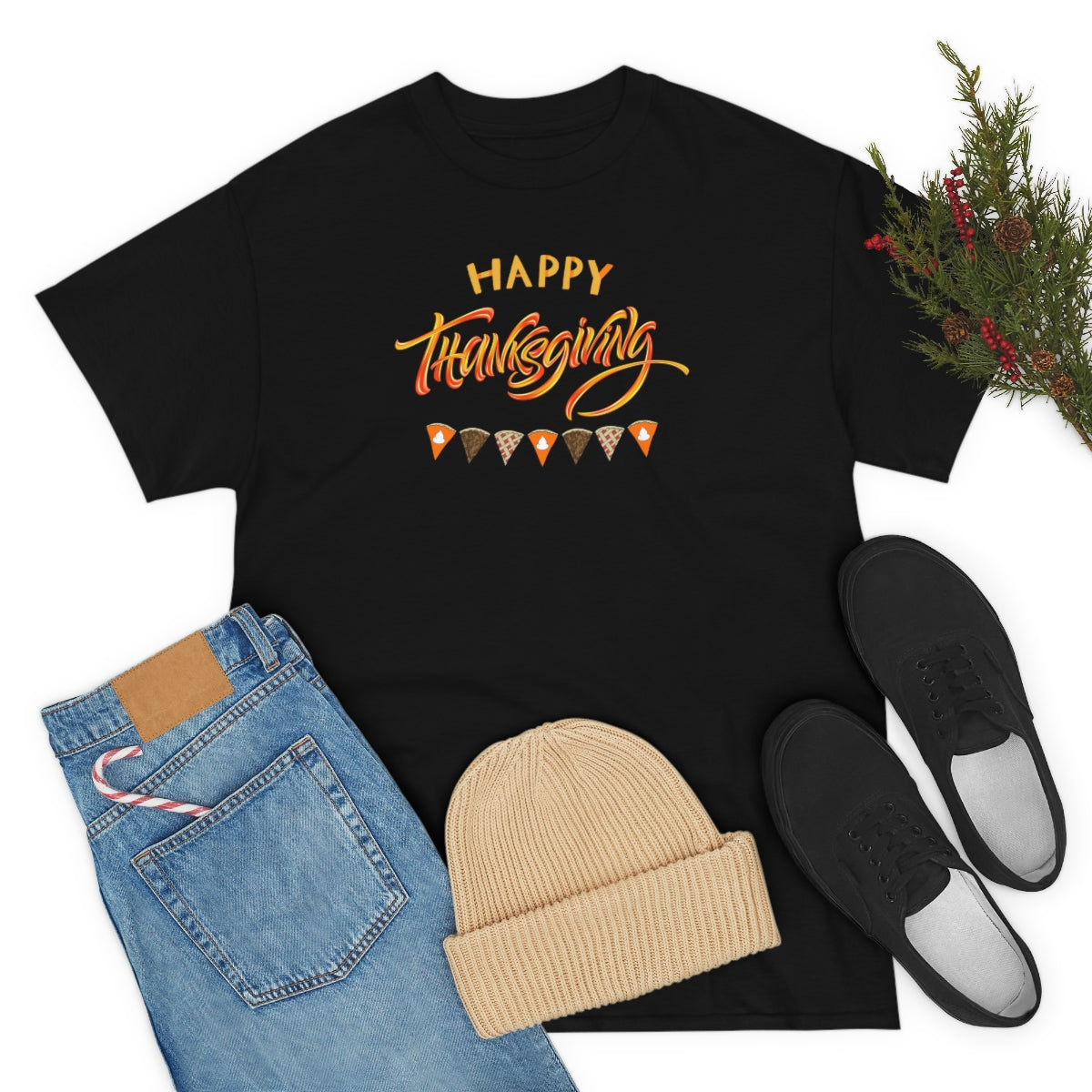 "Happy Thanksgiving" Unisex Heavy Cotton Tee