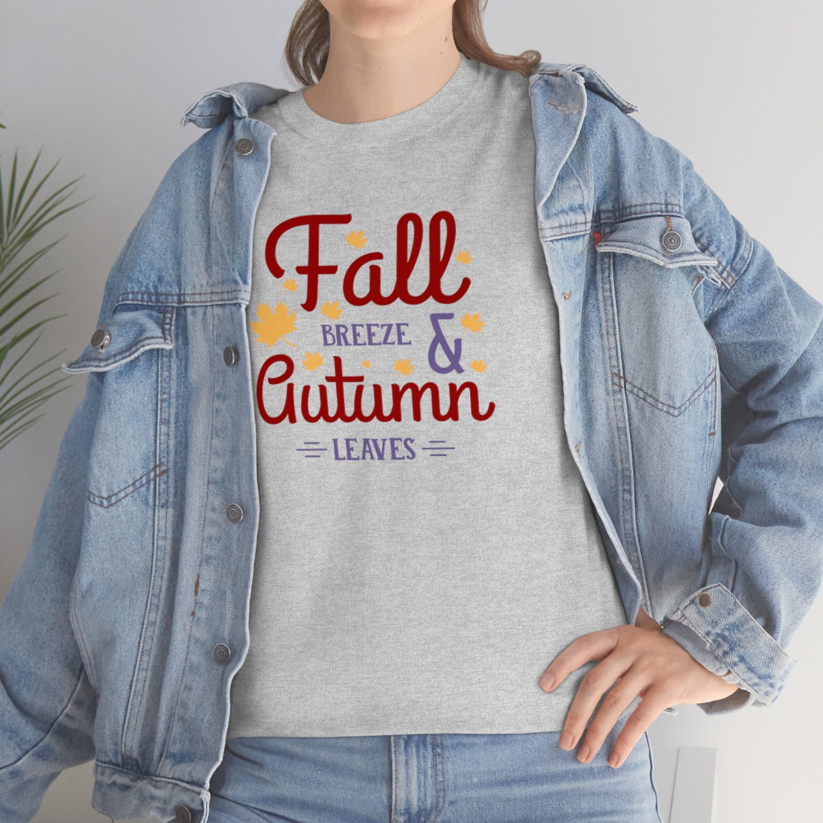 "Fall Breeze And Autumn Leaves" Unisex Heavy Cotton Tee