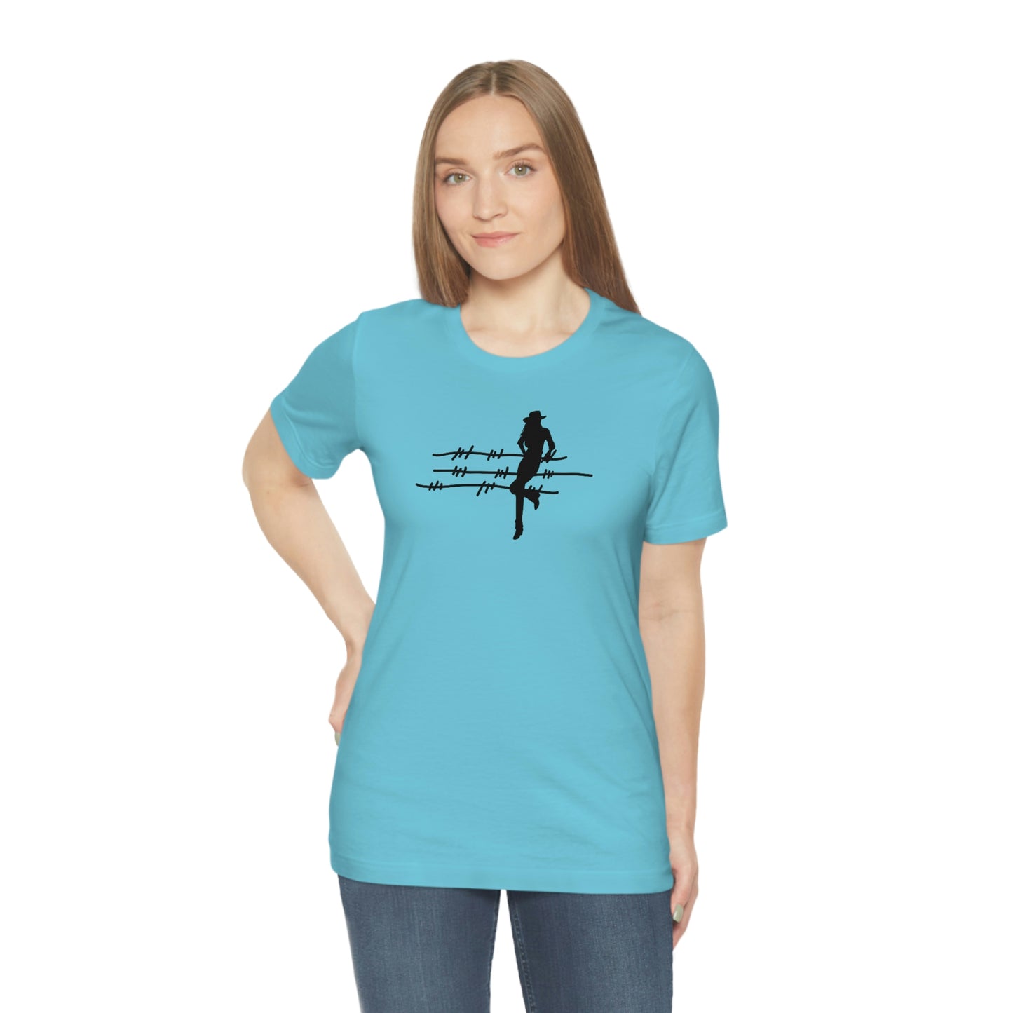 "On The Fence (black image) Unisex Jersey Short Sleeve Tee