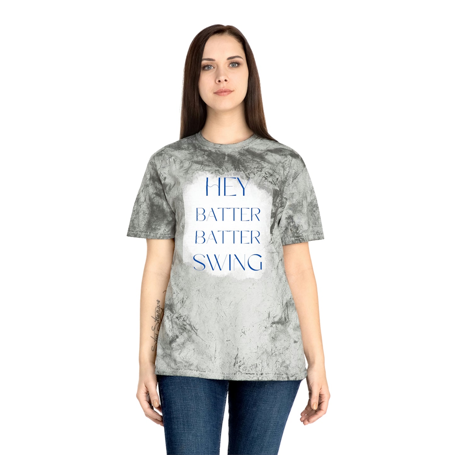 "Hey Batter Batter Swing" Unisex Color Blast T-Shirt