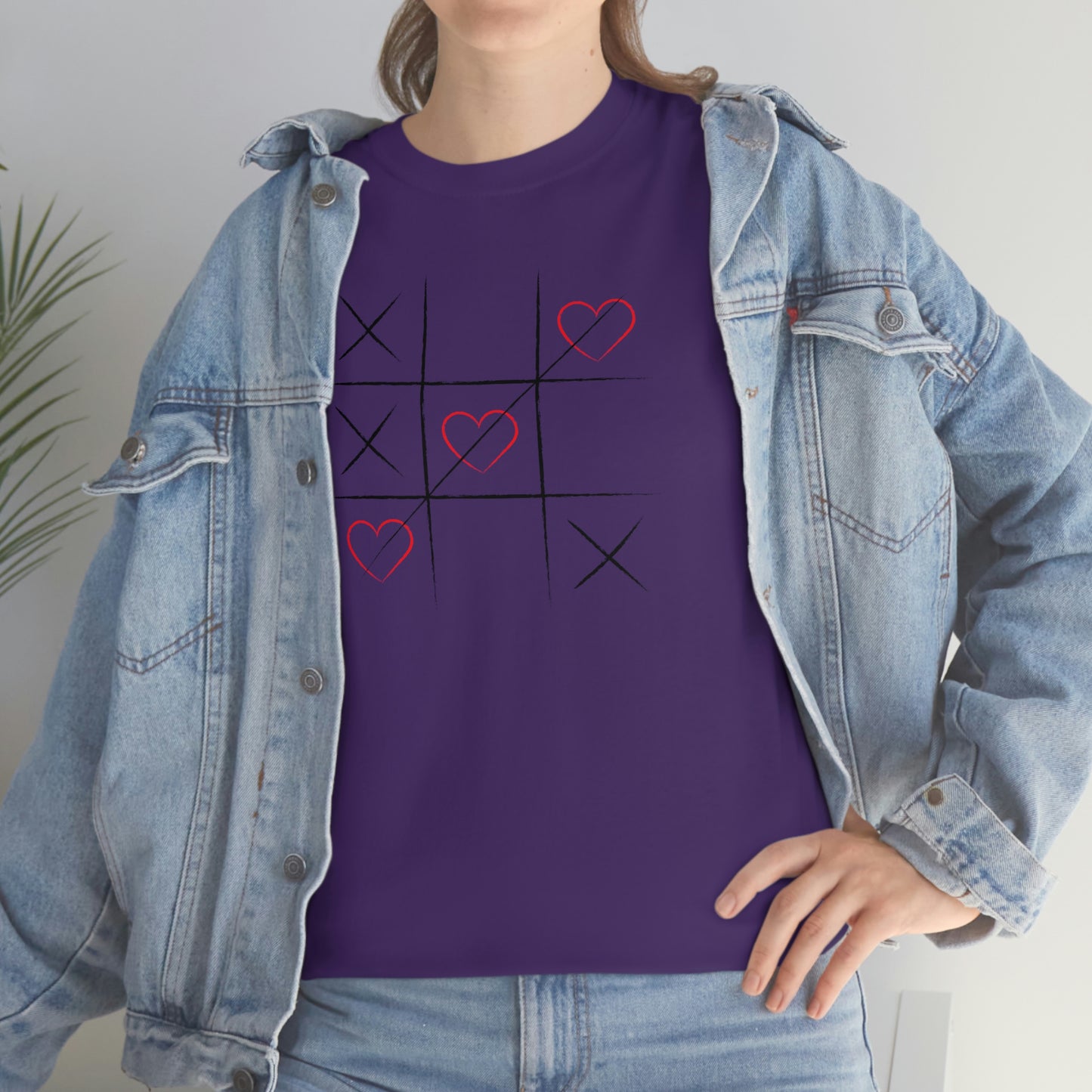 "XOXO Tic-Tac-Toe" Unisex Heavy Cotton Tee