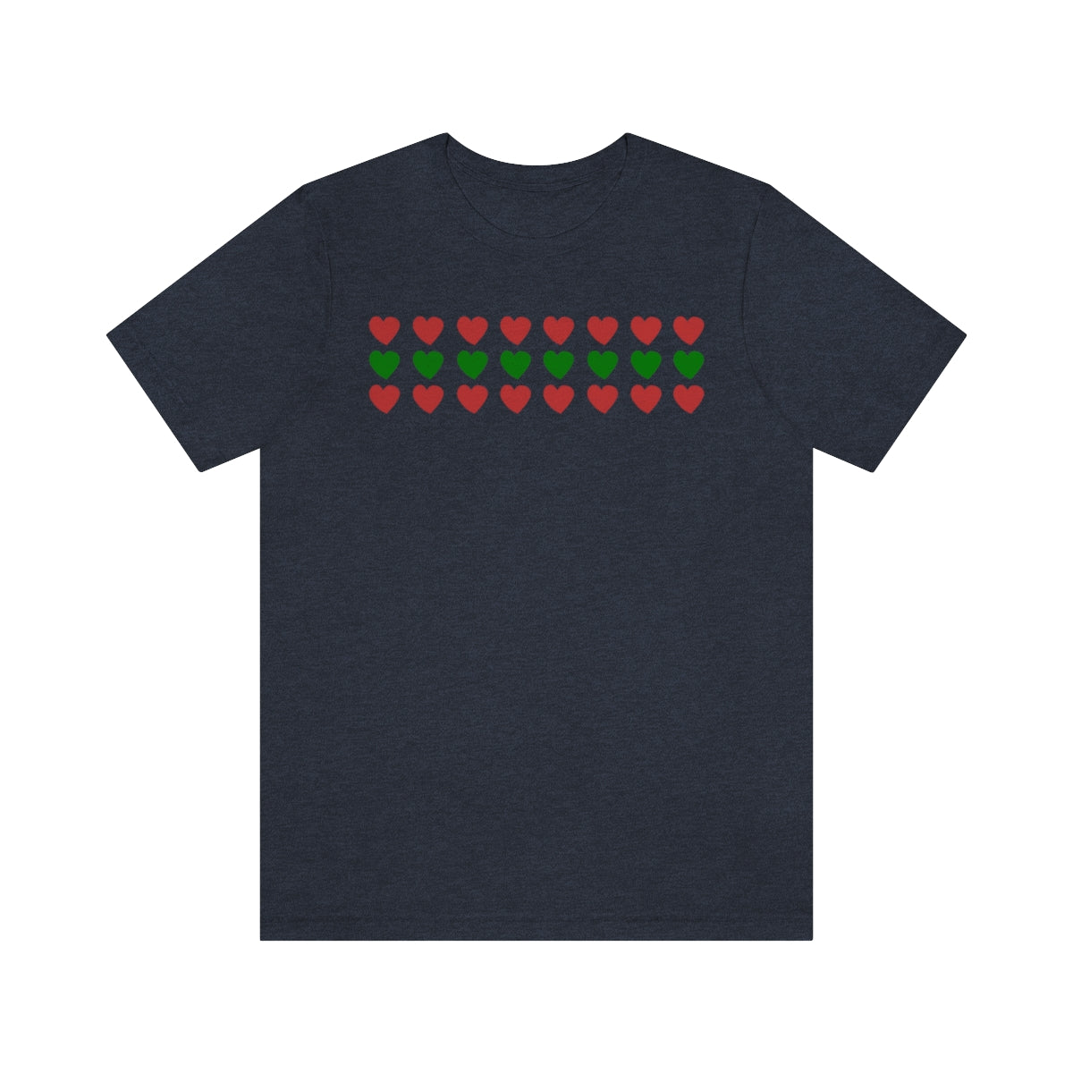 "Christmas Hearts" Unisex Jersey Short Sleeve Tee