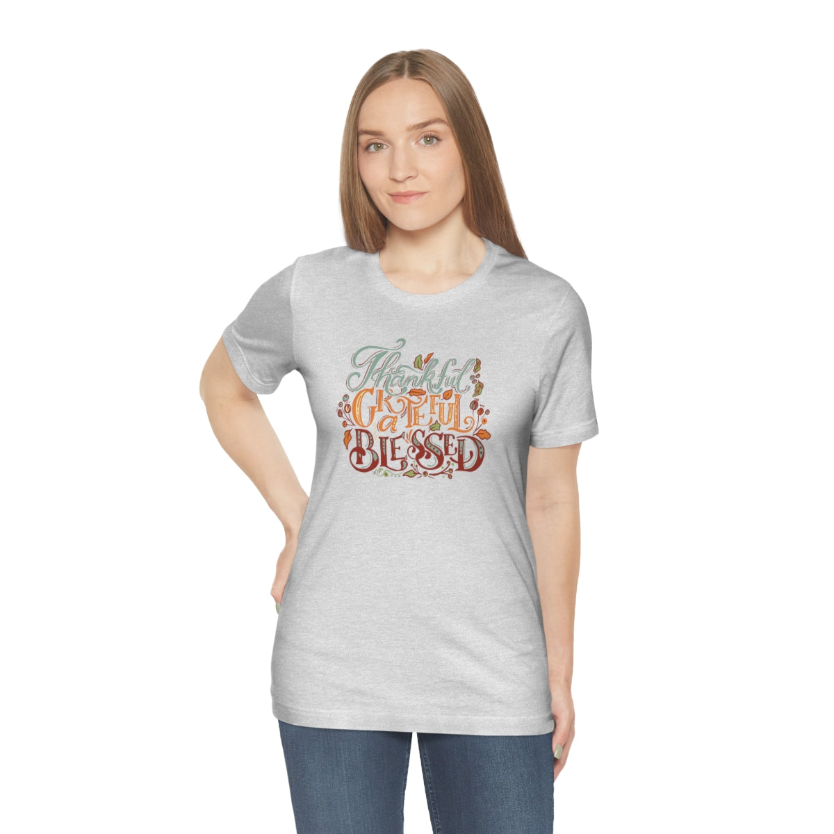 Thankful Grateful Blessed Unisex Jersey Short Sleeve Tee