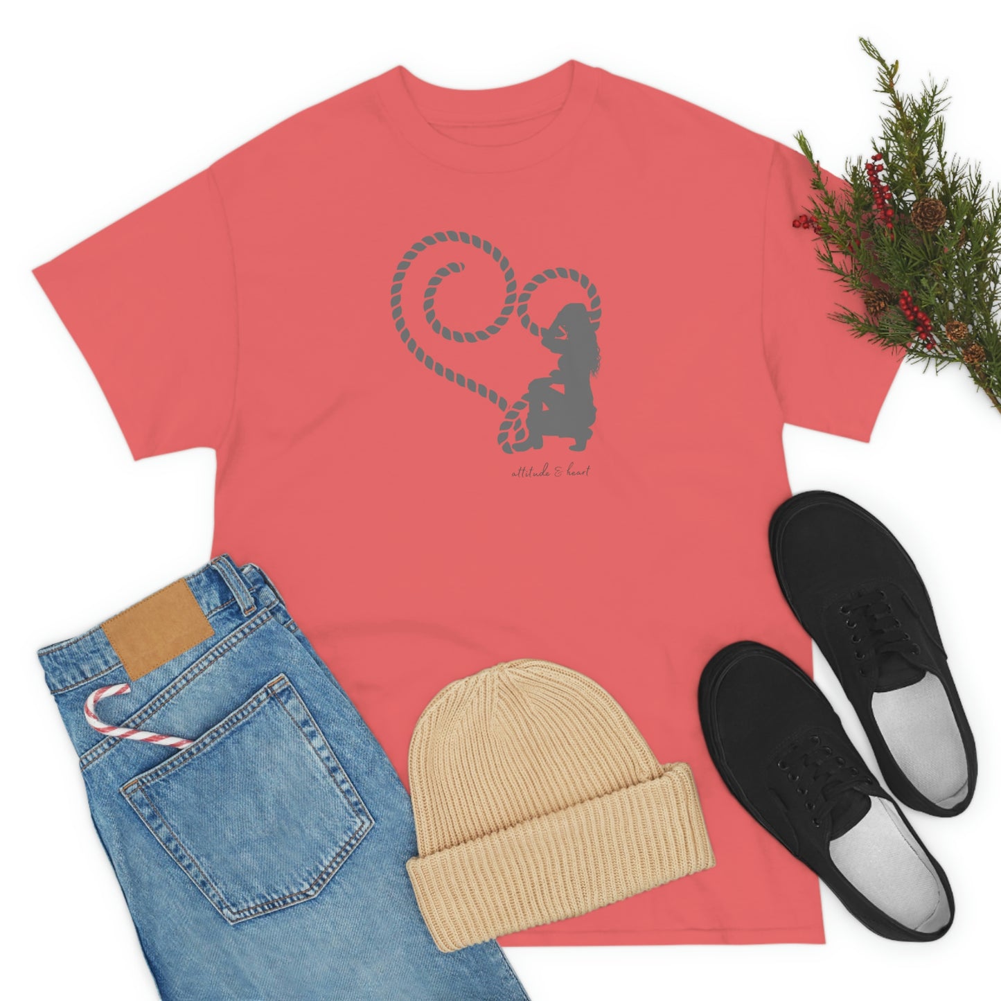 "Attitude & Heart" Unisex Heavy Cotton Tee