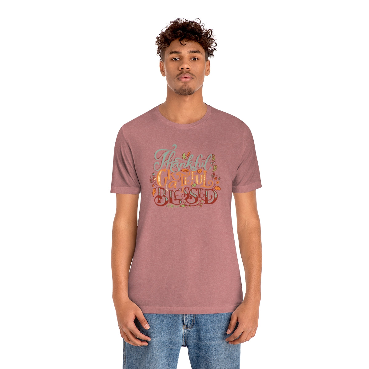Thankful Grateful Blessed Unisex Jersey Short Sleeve Tee
