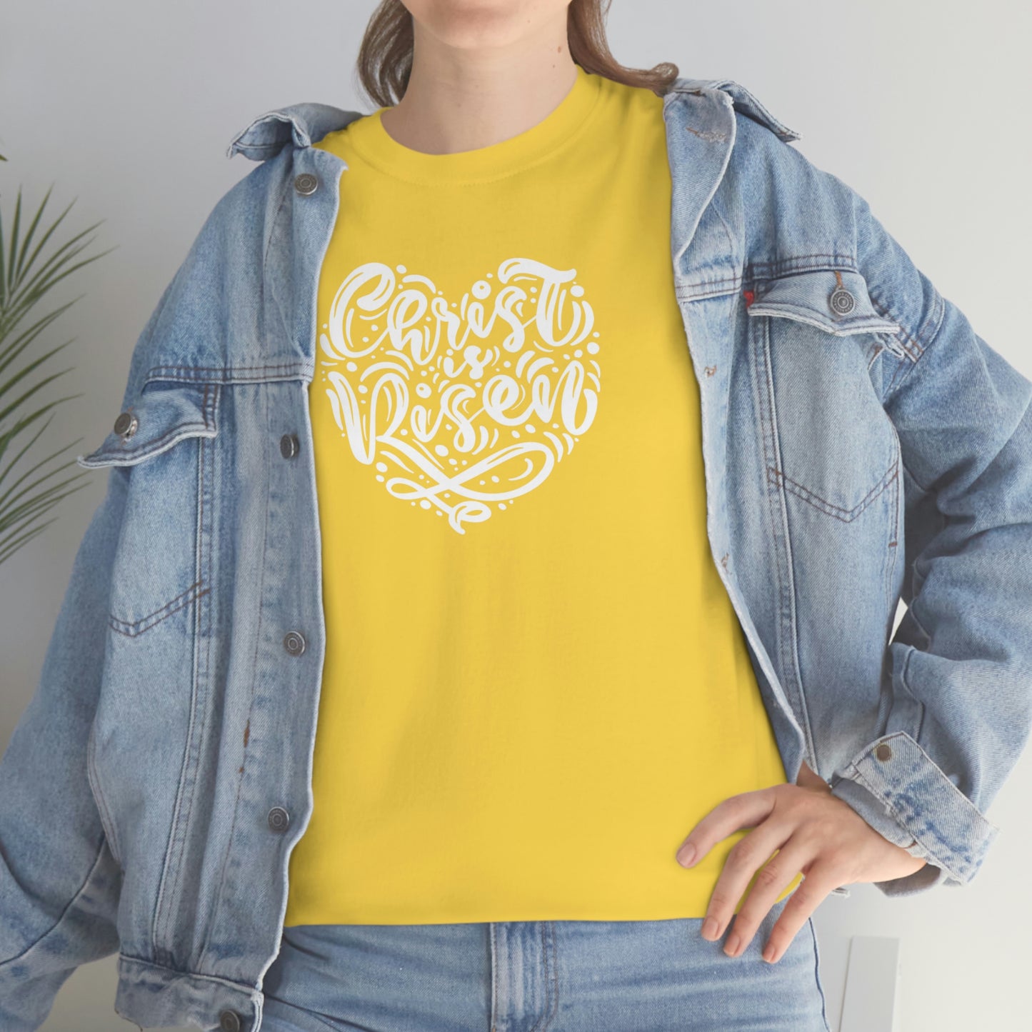 "Christ is Risen Heart" Unisex Heavy Cotton Tee