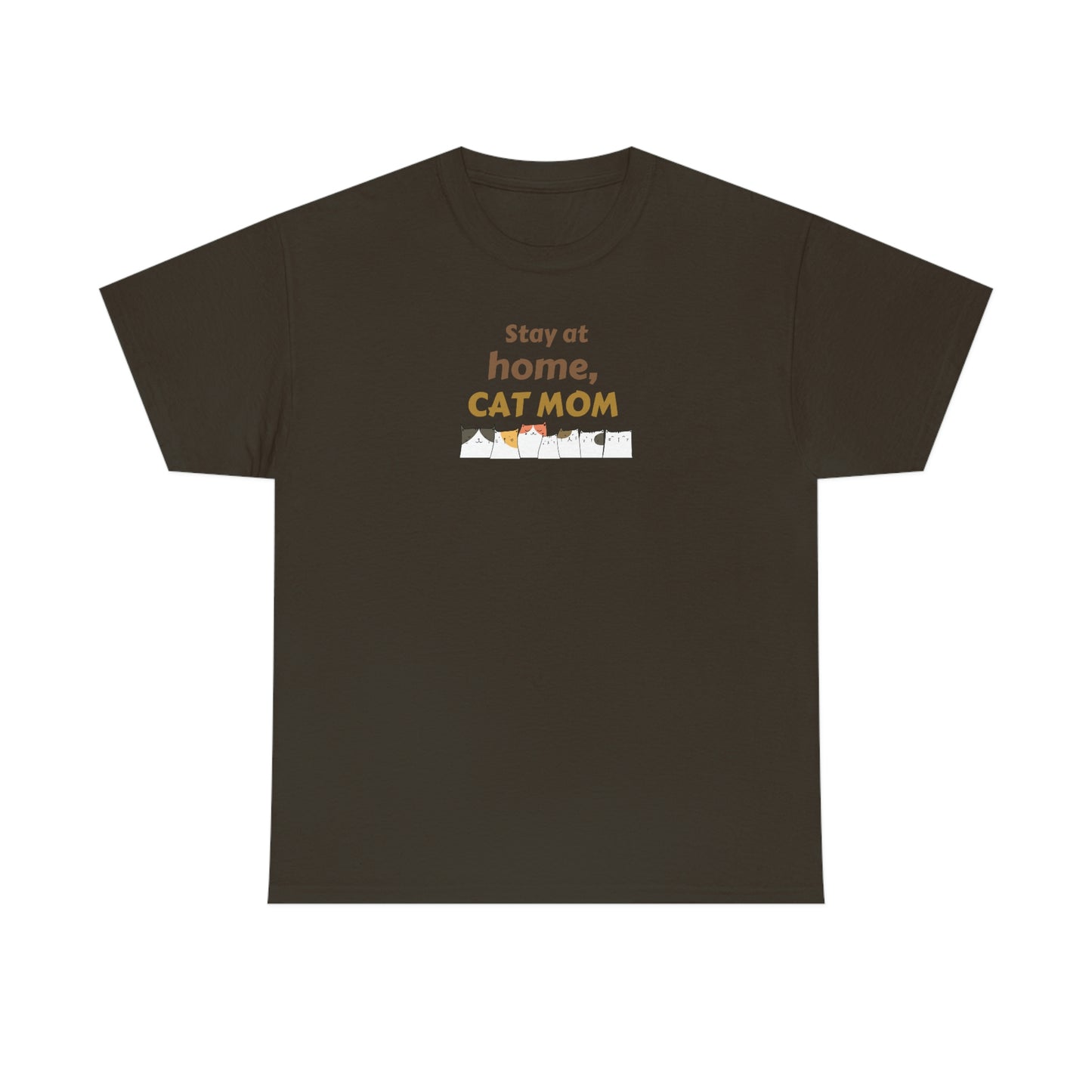 "Stay At Home Cat Mom" Unisex Heavy Cotton Tee