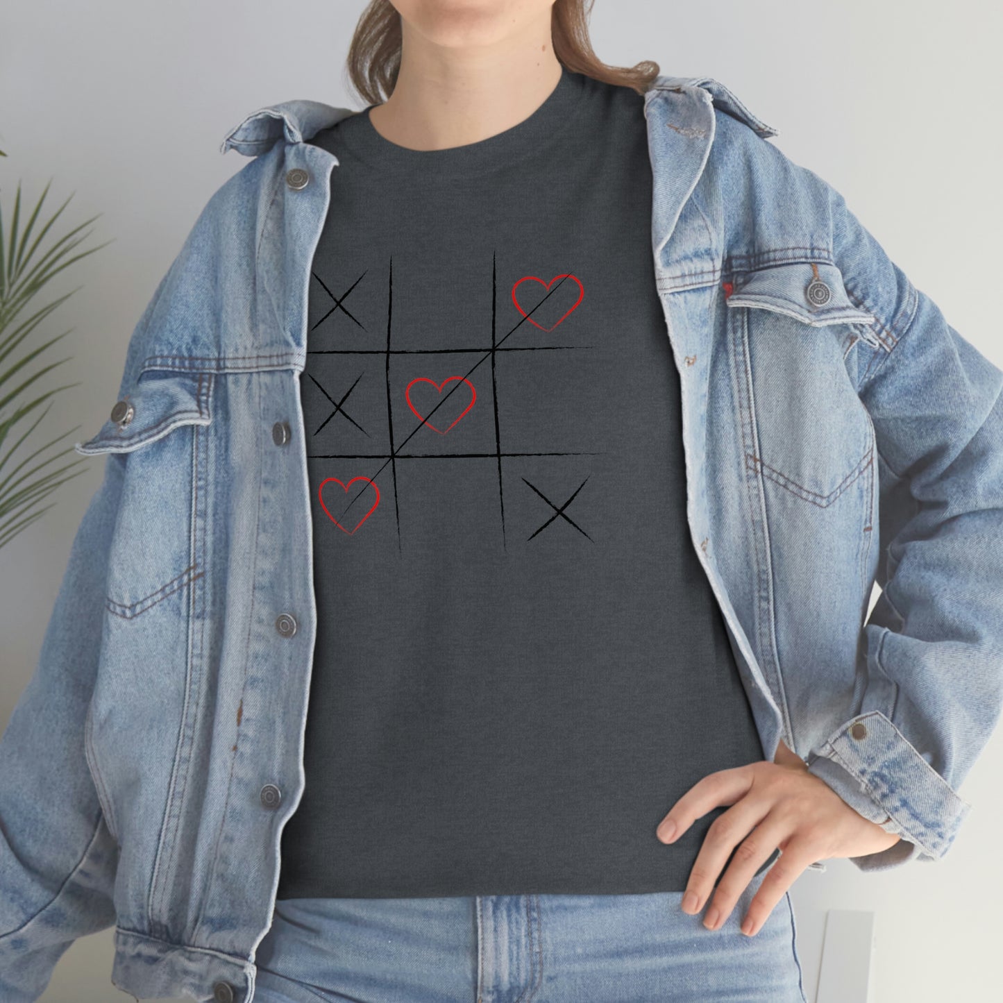 "XOXO Tic-Tac-Toe" Unisex Heavy Cotton Tee