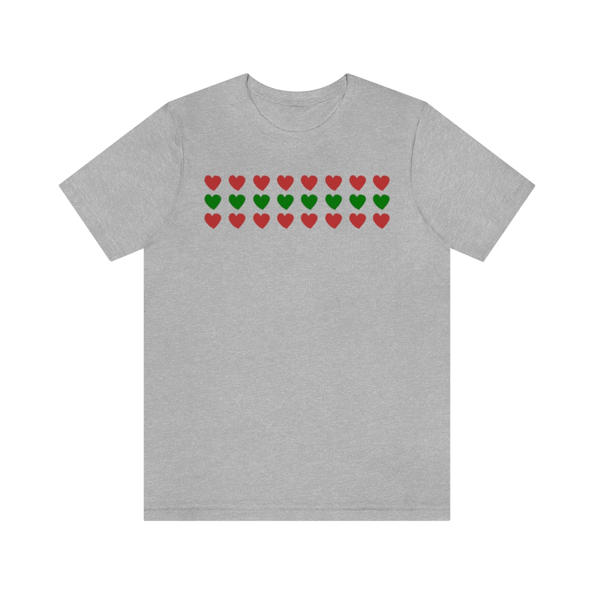 "Christmas Hearts" Unisex Jersey Short Sleeve Tee