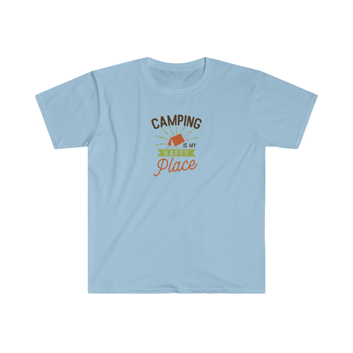 "Camping Is My Happy Place" Unisex Softstyle T-Shirt