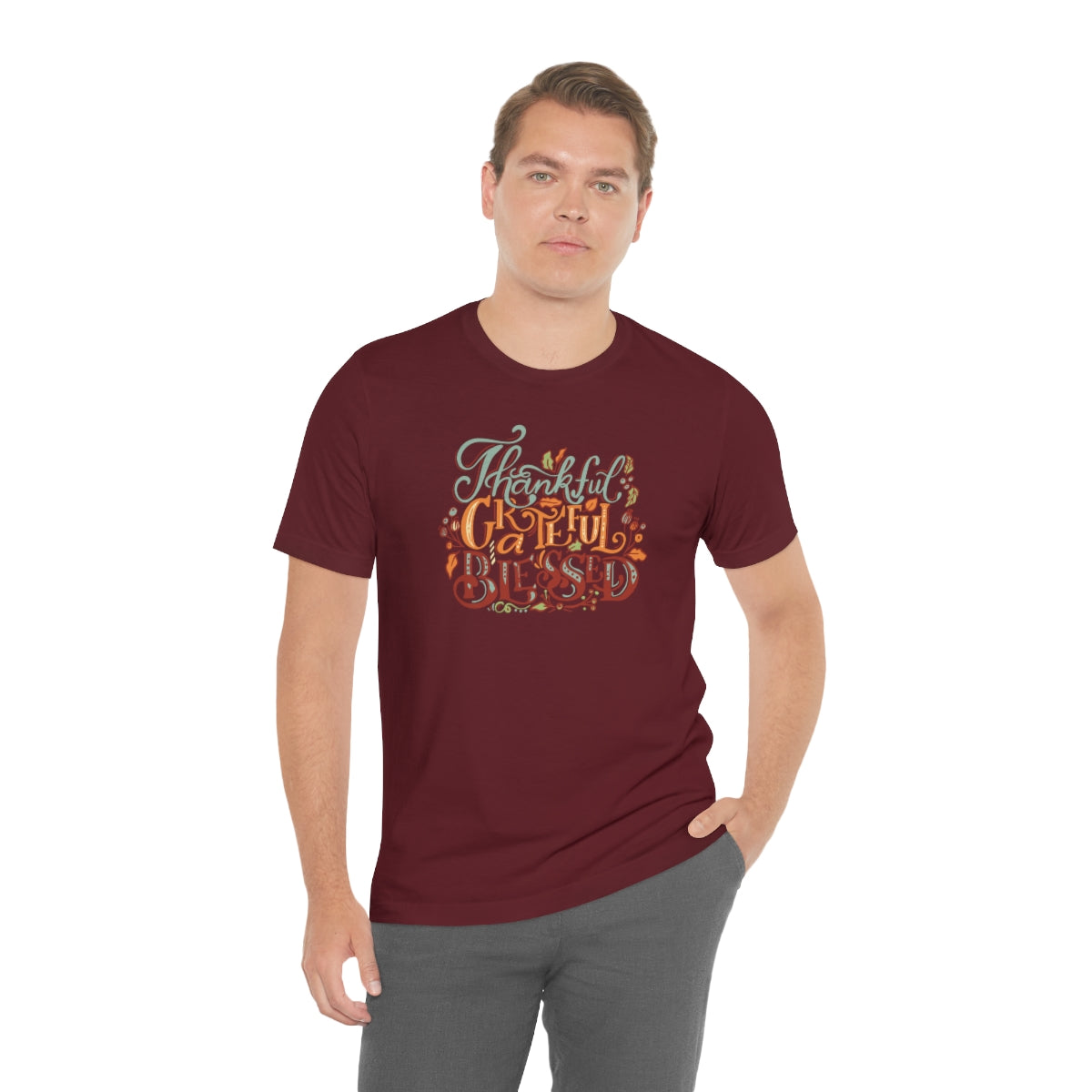 Thankful Grateful Blessed Unisex Jersey Short Sleeve Tee