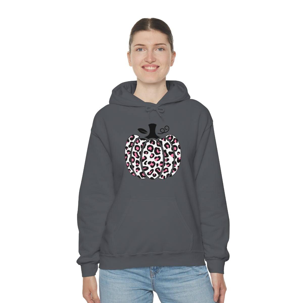 "Pink Leopard Pumpkin" Unisex Heavy Blend™ Hooded Sweatshirt