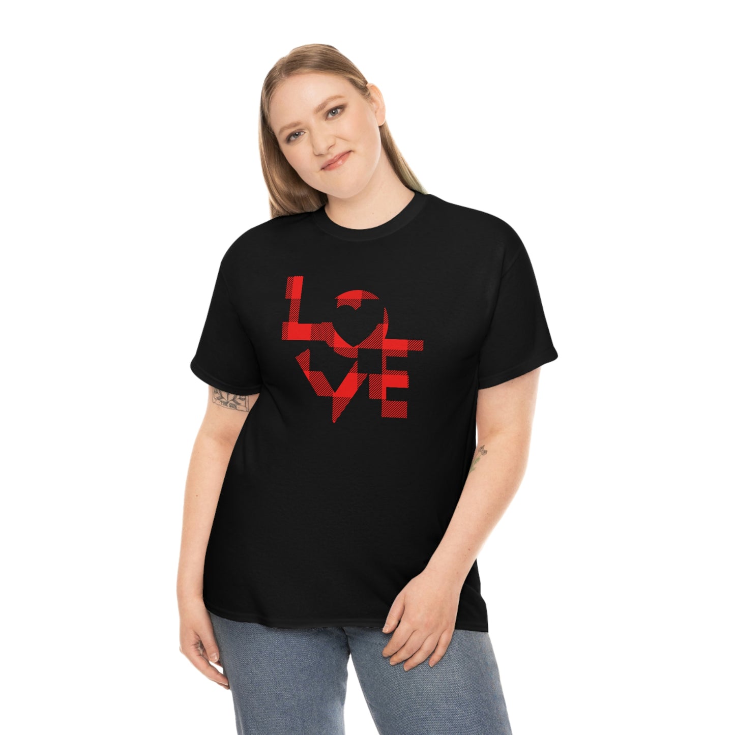 "Plaid LOVE" Unisex Heavy Cotton Tee