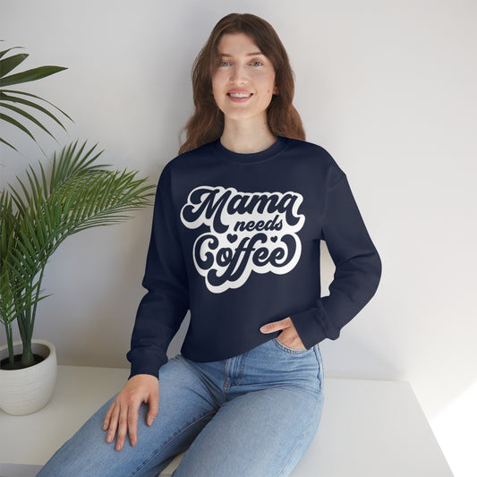 "Mama Needs Coffee" Unisex Heavy Blend™ Crewneck Sweatshirt