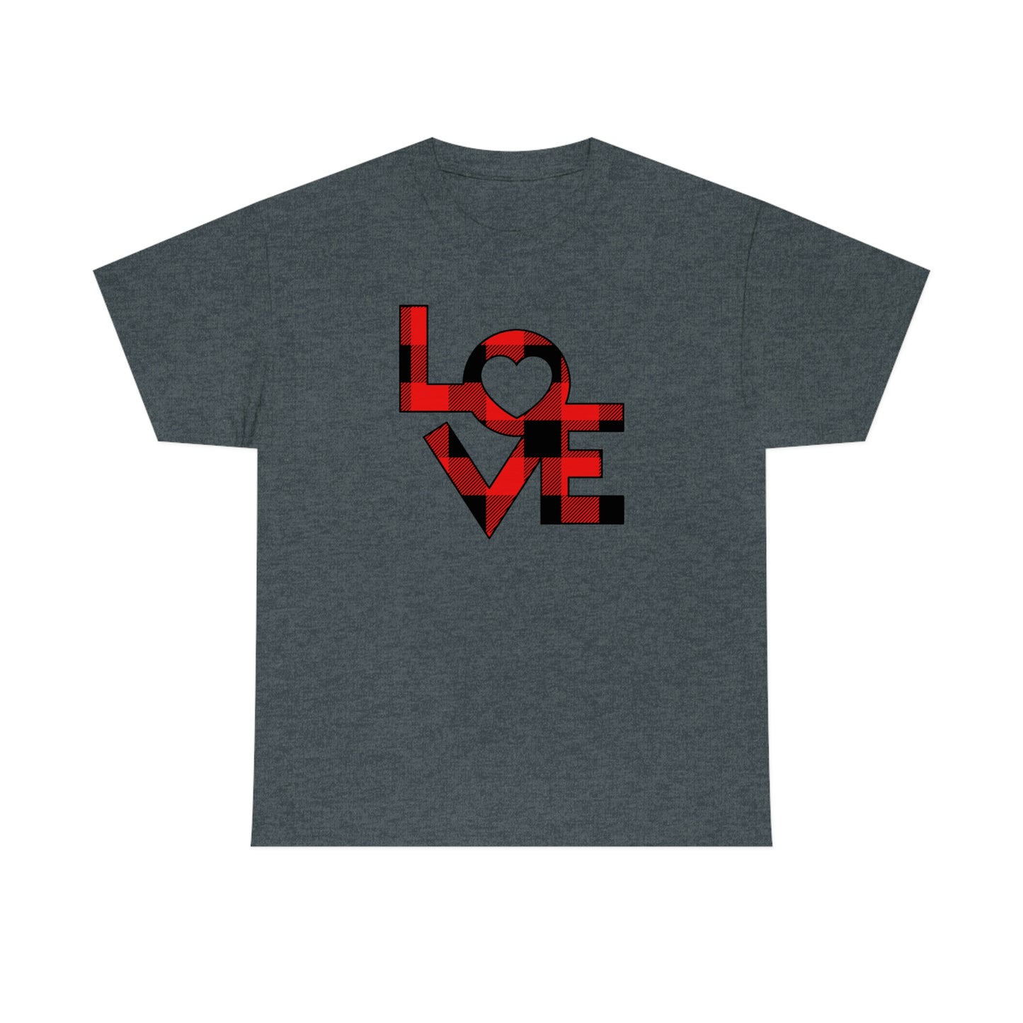 "Plaid LOVE" Unisex Heavy Cotton Tee